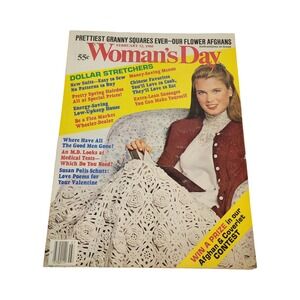 Vintage Woman's Day Magazine February 12 1980 Granny Square Crochet Patterns